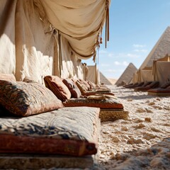 Relaxing Desert Camp Near the Pyramids