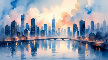 Fototapeta premium panorama of the city of chicago