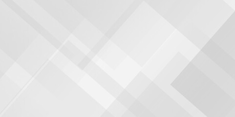 Vector white and gray overlap triangle geometric technology pattern. minimal rectangle arranged white lines transparent web square background layers. overlap web presentation banner tech design.	
