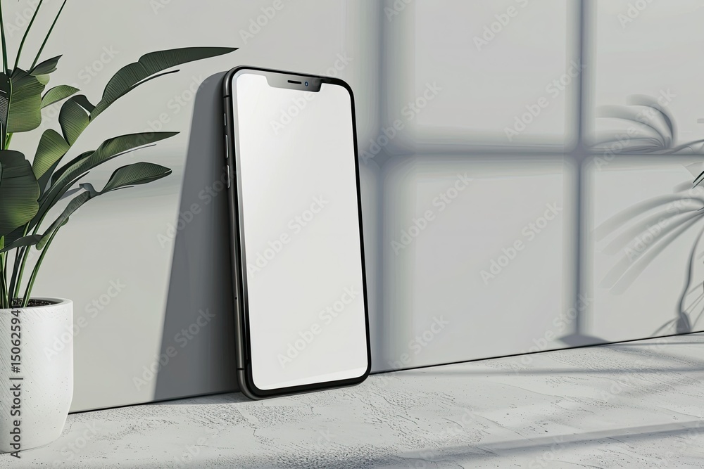 Poster high resolution visual of changeable phone screen mockups design template