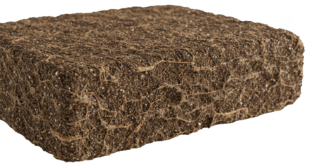 Isolated Brown Earth Block Photo with Textured Surface for Background