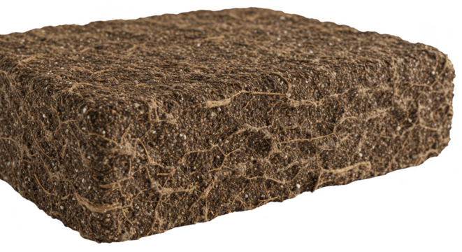 Isolated Brown Earth Block Photo with Textured Surface for Background