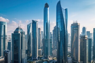 Urban Transformation Through Gleaming Skyscrapers and Innovative Architecture Reflecting Corporate Advancement