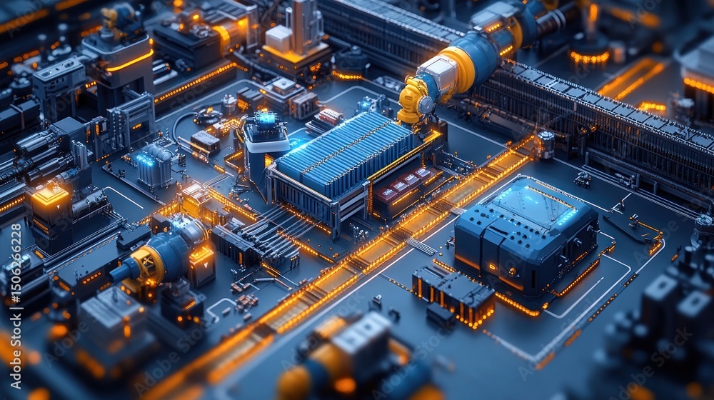 Aufkleber futuristic tech circuitry: a 3d render of advanced technology