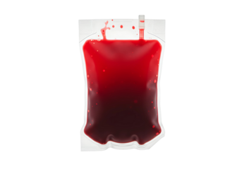 Blood bag donation medical supply isolated on transparent background