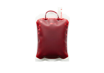 Blood bag donation medical supply isolated on transparent background
