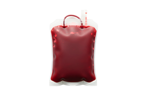 Blood bag donation medical supply isolated on transparent background - Powered by Adobe