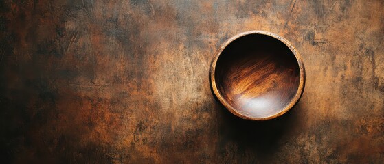 Wooden bowl placed on a rustic wooden surface