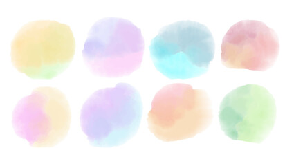 ブラシ　水彩　カラフル　円　アイコン