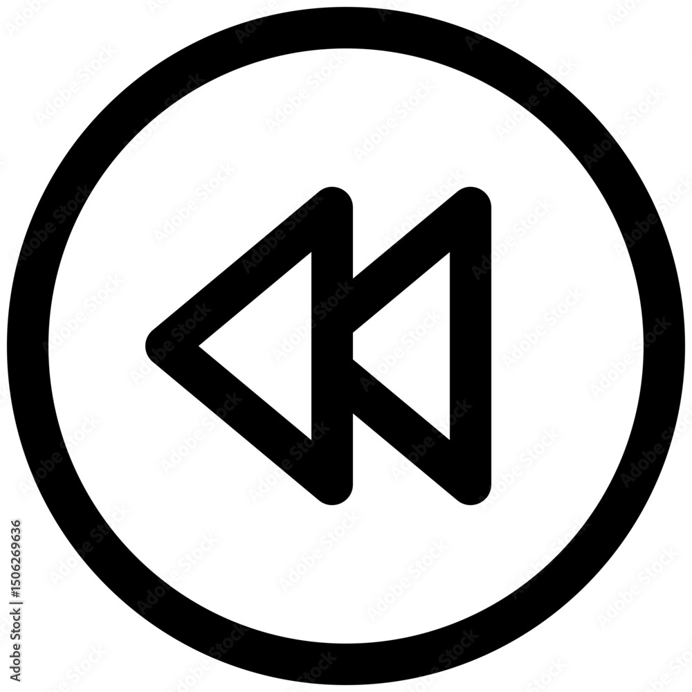 Poster previous button vector lineal isolated icon, user interface icon.