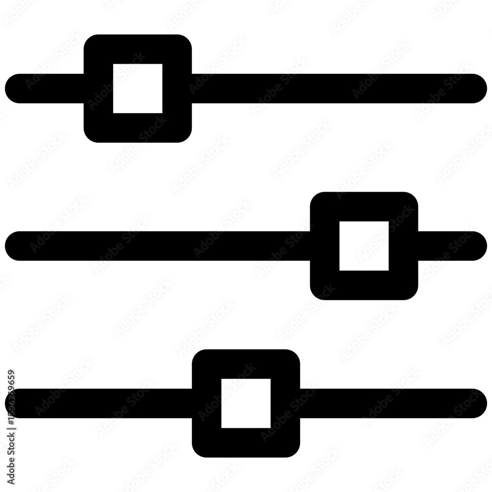 Poster equalizer, adjustment button, setting control vector icon, user interface, user experience, lineal s