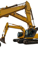Isolated Construction Excavators On Transparent Background Photo