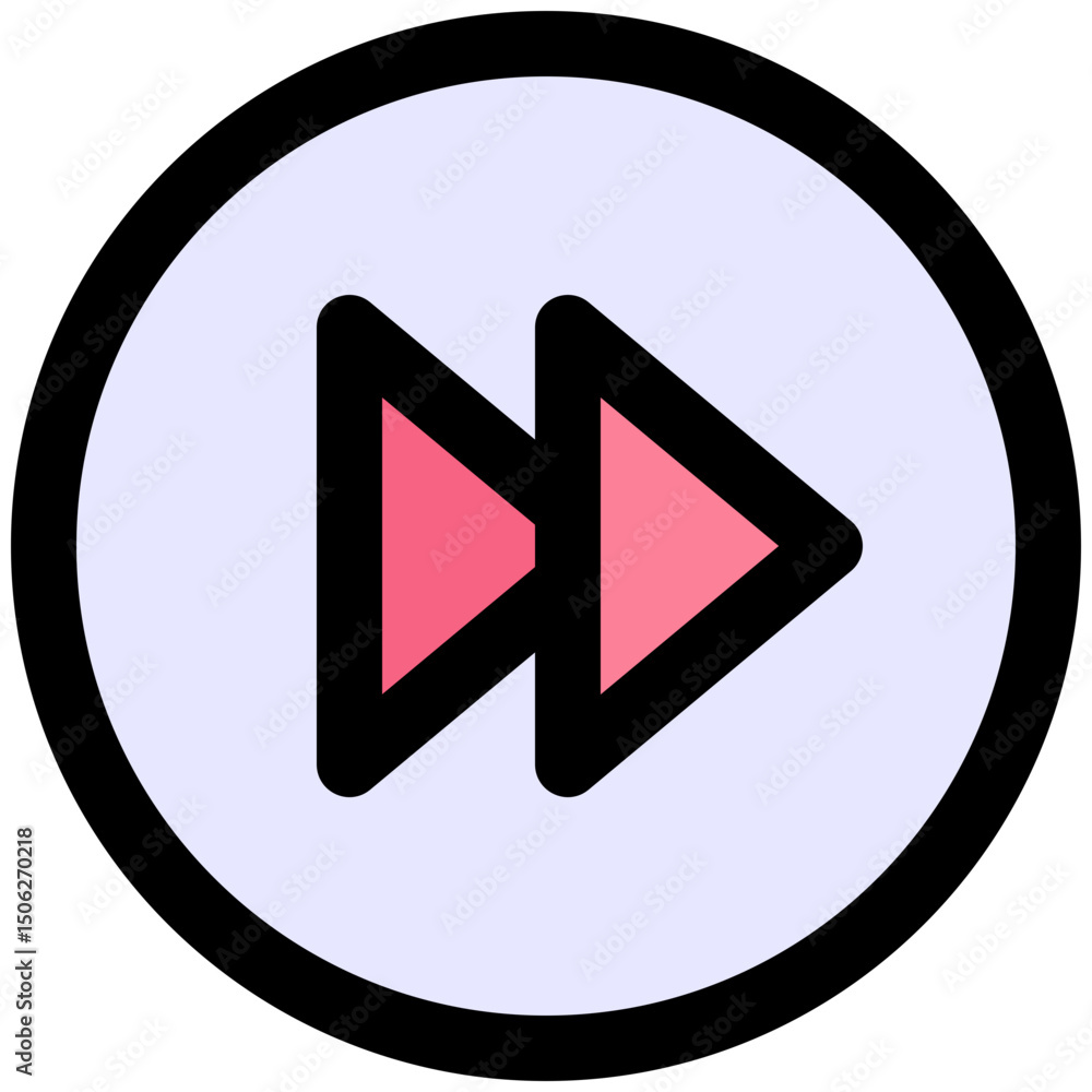 Poster next button vector lineal color isolated icon, user interface icon.