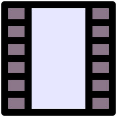 Obraz premium Video Reel Vector Icon, Film Strip Icon, Reel , User Interface, User Experience, Lineal Color Style Isolated Vector Icon. 