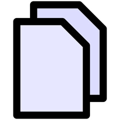 File And Document, Copy Page, Paper Vector Icon, User Interface, User Experience, Lineal Color Style Isolated Vector Icon. 