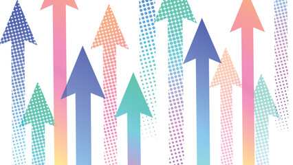 カラフルな上向き矢印の背景ベクター