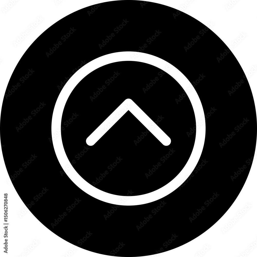 Poster up arrow, chevron vector circular isolated icon, user interface icon.