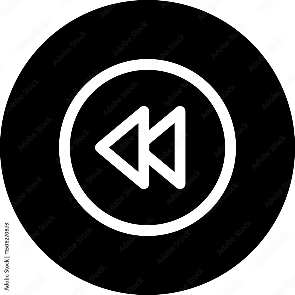 Poster previous button vector circular isolated icon, user interface icon.
