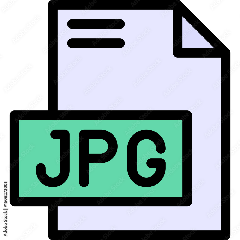 Poster jpg file format vector icon, isolated on abstract background. lineal color icon.