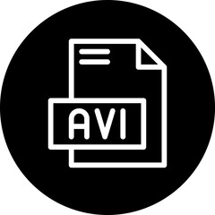 Obraz premium AVI File Format Vector Icon, Isolated On Abstract Background. Circular Icon.