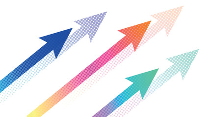 Fototapeta premium カラフルな上向き矢印の背景ベクター
