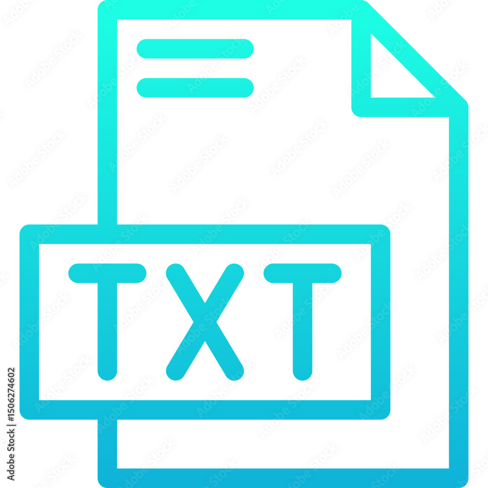 Poster txt file format vector icon, isolated on abstract background. lineal gradient icon.