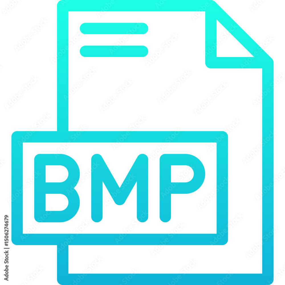 Poster bmp file format vector icon, isolated on abstract background. lineal gradient icon.