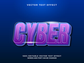 cyber 3d editable vector text effect