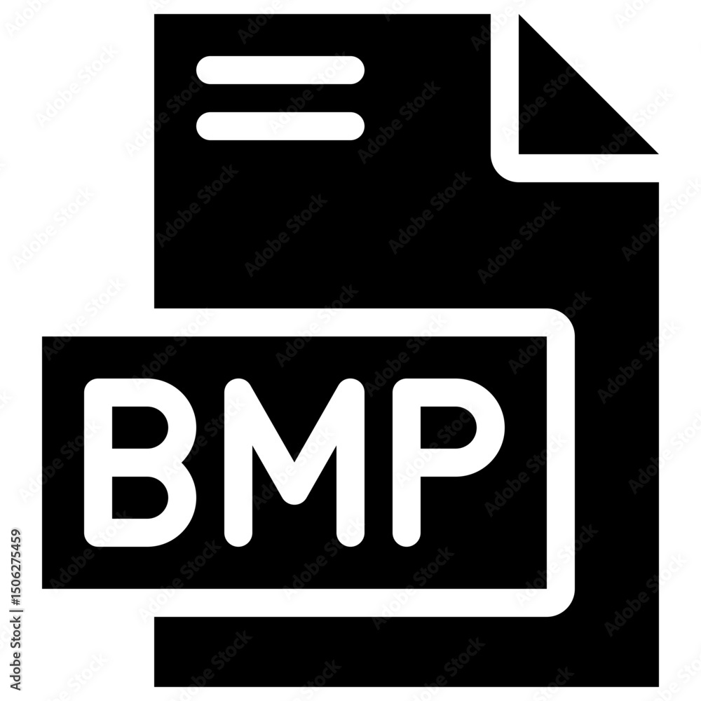 Poster bmp file format vector icon, isolated on abstract background. silhouette icon.