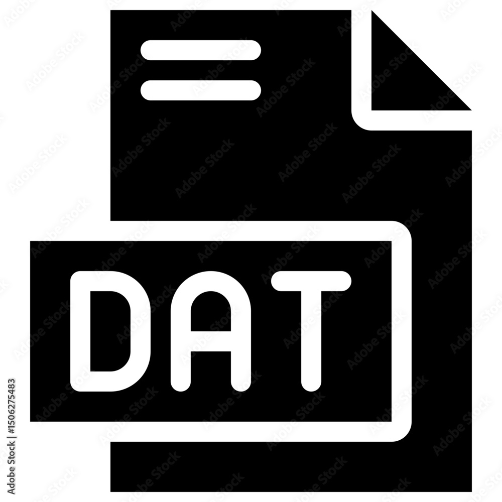 Poster dat file format vector icon, isolated on abstract background. silhouette icon.