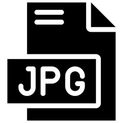 JPG File Format Vector Icon, Isolated On Abstract Background.  Silhouette Icon.