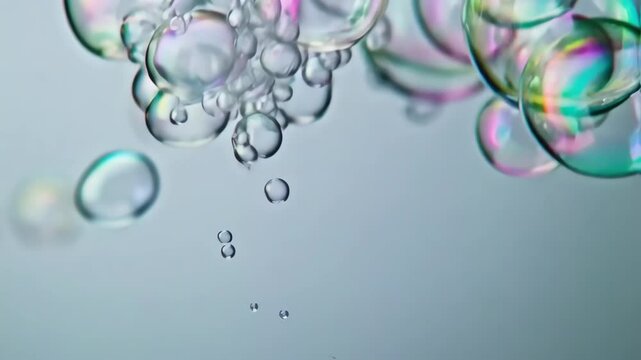 floating transparent soap bubbles animated overlay on a white background