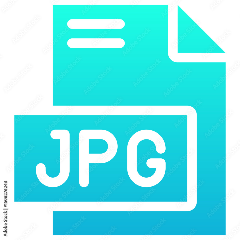 Poster jpg file format vector icon, isolated on abstract background. silhouette gradient icon.