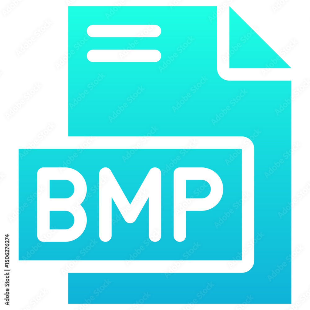 Poster bmp file format vector icon, isolated on abstract background. silhouette gradient icon.