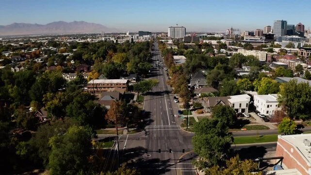 Aerial view of Utah streets