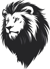Fototapeta premium The lion king gazed at the black and white vector with murderous intent