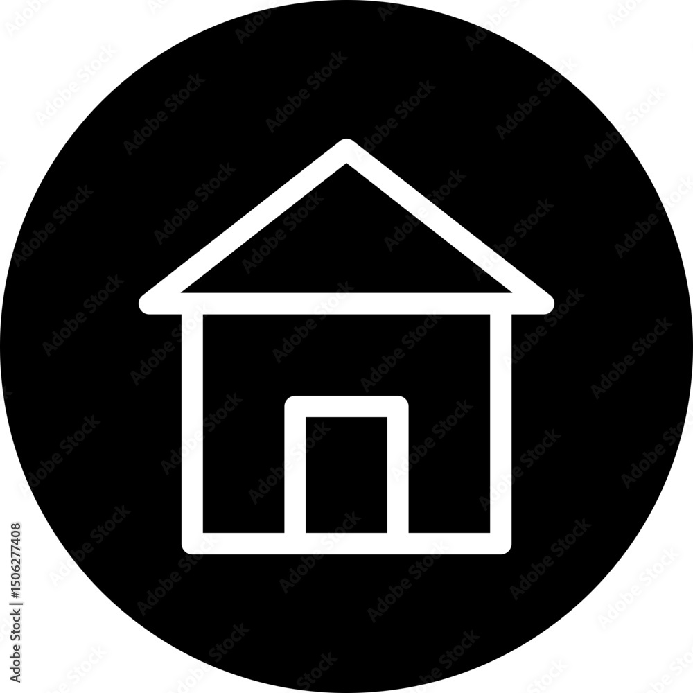 Aufkleber home button vector circular isolated icon, user interface icon.