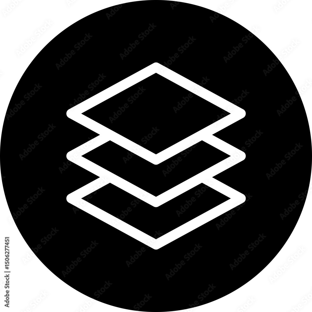 Poster layers vector circular isolated icon, user interface icon.