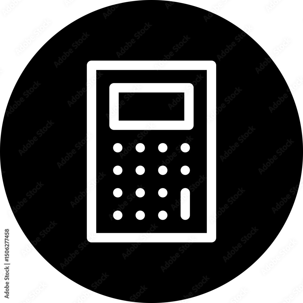 Poster calculator vector circular isolated icon, user interface icon.