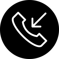 Incoming Call Vector Circular Isolated Icon, User Interface Icon.