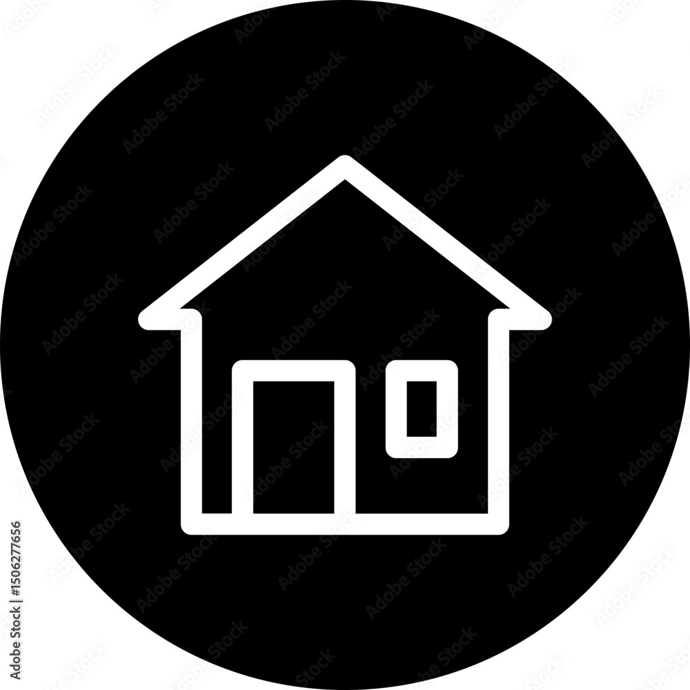 Aufkleber home button vector circular isolated icon, user interface icon.