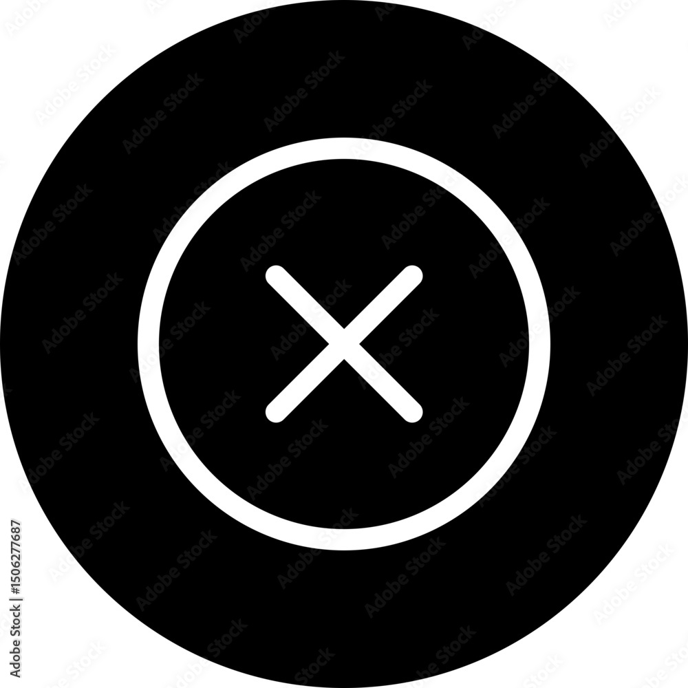 Poster cross button vector circular isolated icon, user interface icon.