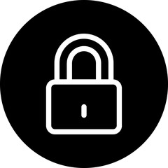 Lock, Padlock Vector Circular Isolated Icon, User Interface Icon.
