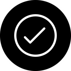 Check Mark, Tick Vector Circular Isolated Icon, User Interface Icon.