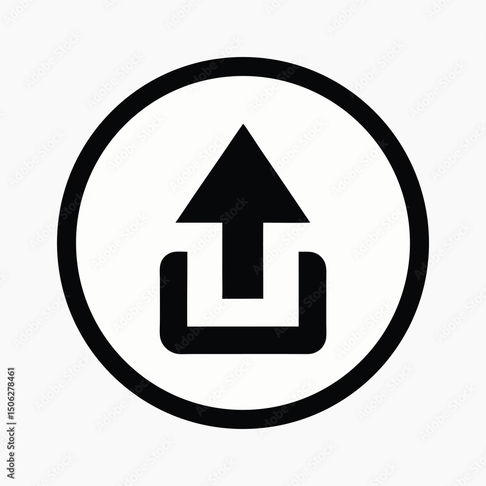 Aufkleber clean minimalist upload icon simple upload arrow design