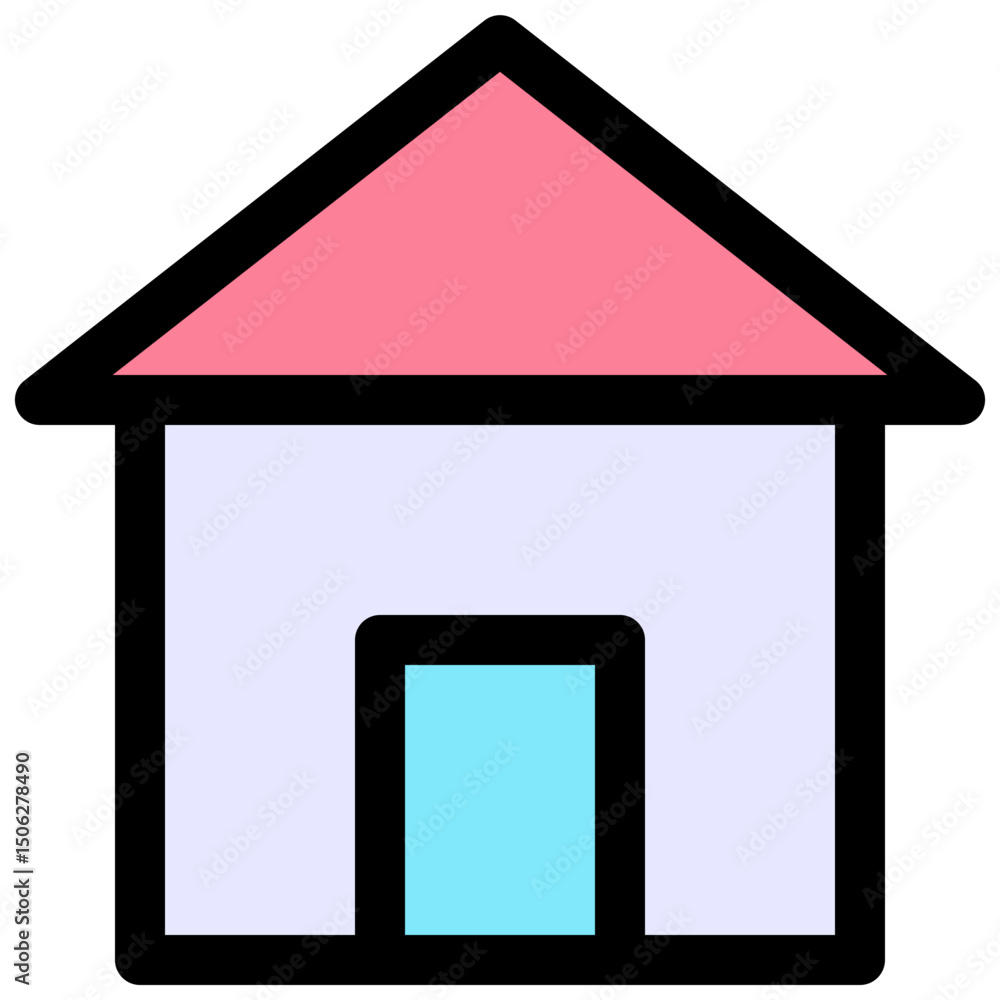 Poster home button vector lineal color isolated icon, user interface icon.