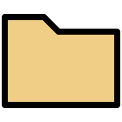 Folder Vector Lineal Color Isolated Icon, User Interface Icon.
