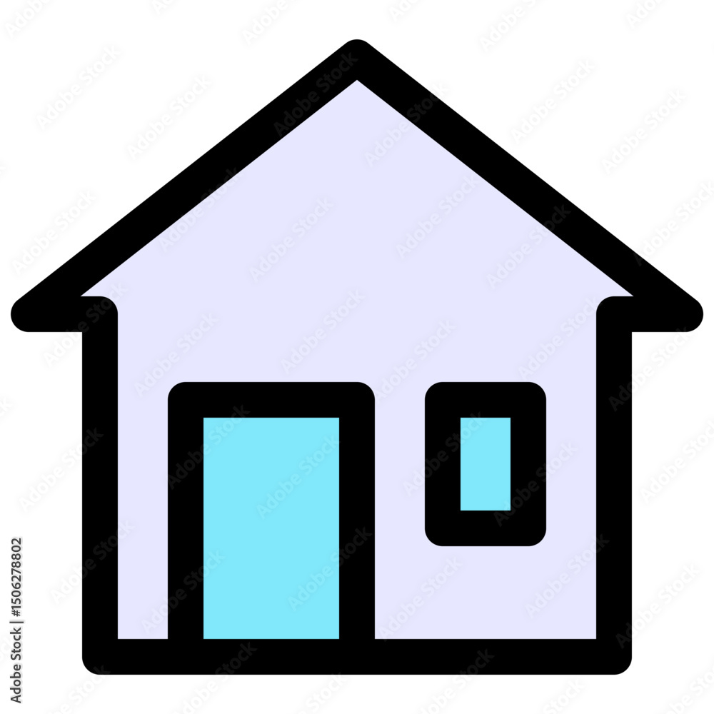 Poster home button vector lineal color isolated icon, user interface icon.