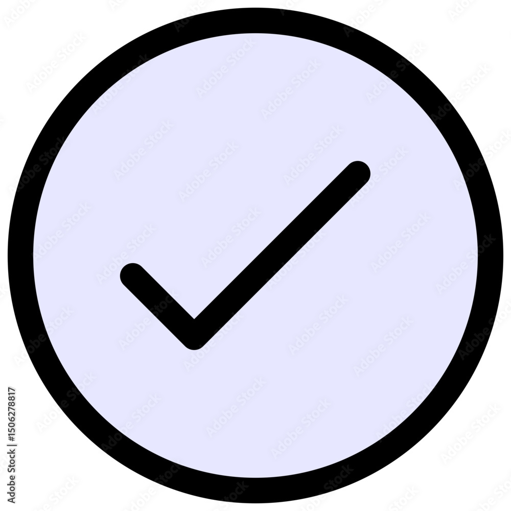 Poster check mark, tick vector lineal color isolated icon, user interface icon.