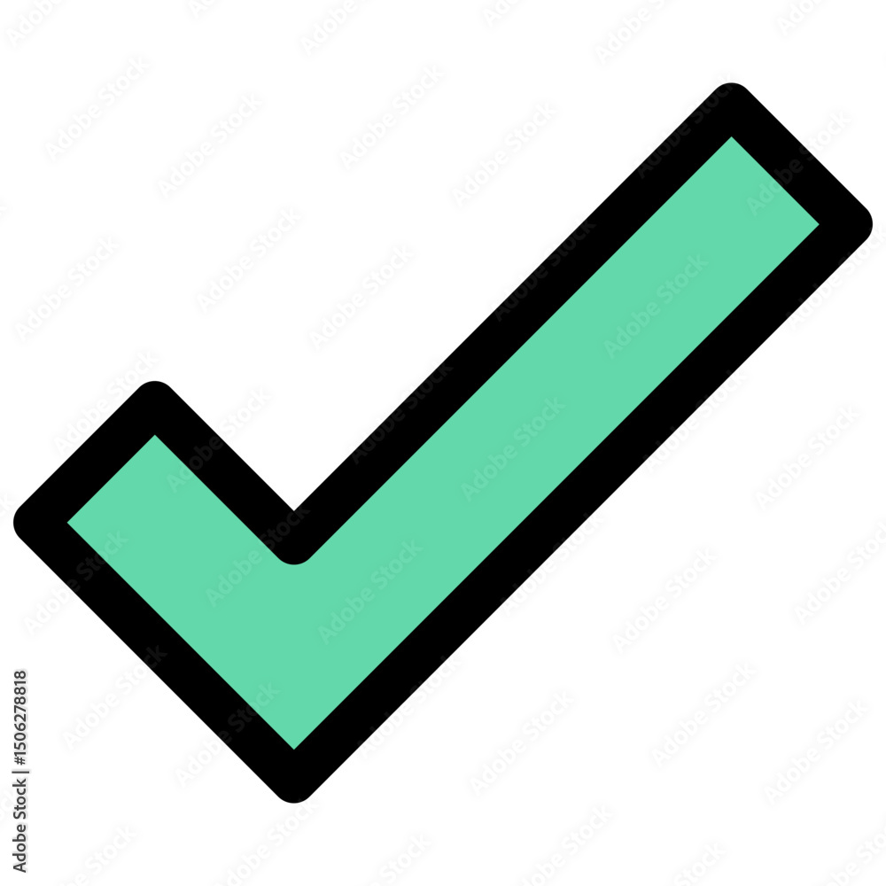 Poster check mark, tick vector lineal color isolated icon, user interface icon.
